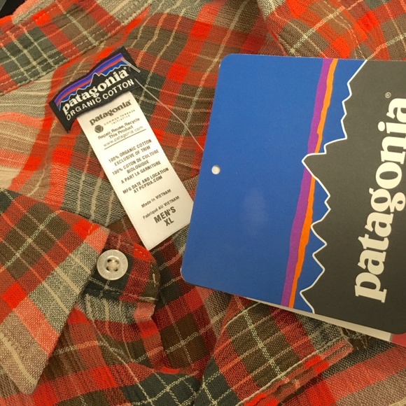 PATAGONIA cotton Steersman brown PLAID work utility Shirt XL Nwt shacket - Picture 5 of 5